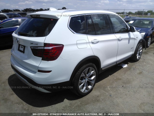 5UXWZ7C55G0R32154 - 2016 BMW X3 SDRIVE28I WHITE photo 4