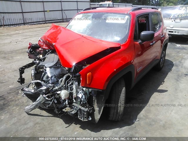 ZACCJAAB3HPE67693 - 2017 JEEP RENEGADE SPORT RED photo 2