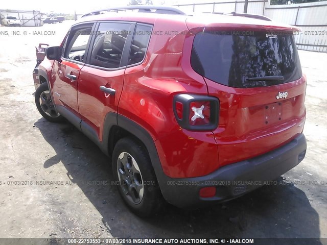 ZACCJAAB3HPE67693 - 2017 JEEP RENEGADE SPORT RED photo 3