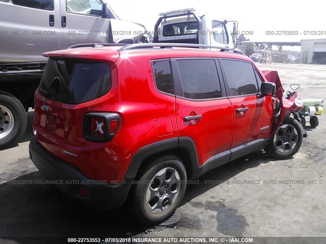 ZACCJAAB3HPE67693 - 2017 JEEP RENEGADE SPORT RED photo 4