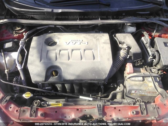 2T1KU40E49C166489 - 2009 TOYOTA COROLLA MATRIX  RED photo 10