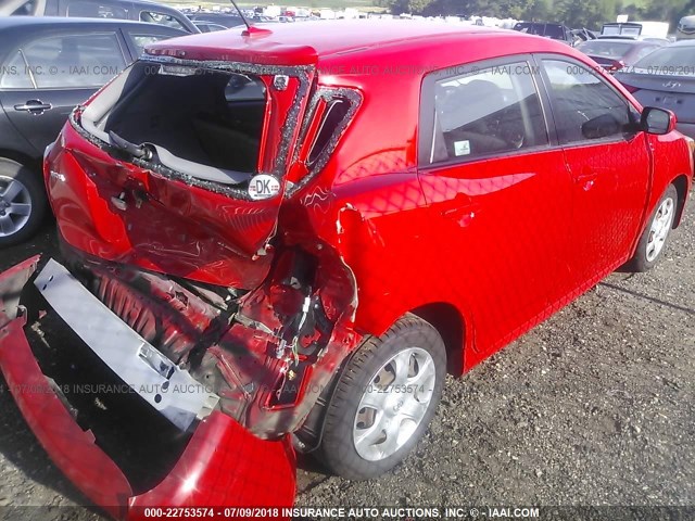 2T1KU40E49C166489 - 2009 TOYOTA COROLLA MATRIX  RED photo 4