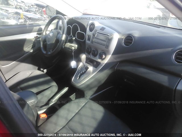 2T1KU40E49C166489 - 2009 TOYOTA COROLLA MATRIX  RED photo 5