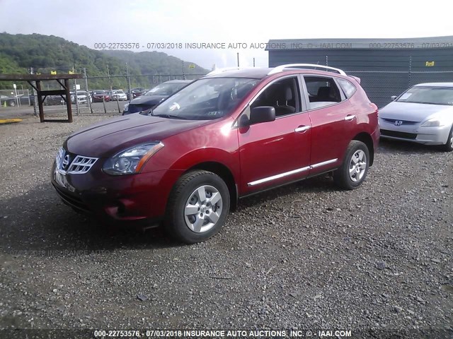 JN8AS5MV0FW252049 - 2015 NISSAN ROGUE SELECT S RED photo 2