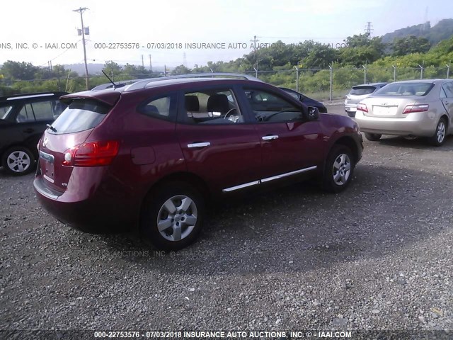 JN8AS5MV0FW252049 - 2015 NISSAN ROGUE SELECT S RED photo 4