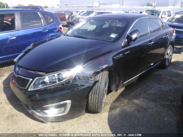 KNAGM4AD0D5038751 - 2013 KIA OPTIMA HYBRID BLACK photo 2