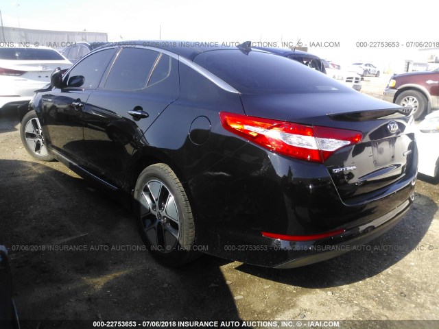 KNAGM4AD0D5038751 - 2013 KIA OPTIMA HYBRID BLACK photo 3