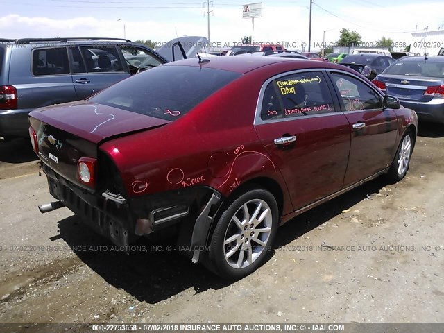 1G1ZE5EB1AF121711 - 2010 CHEVROLET MALIBU LTZ 红色 照片 4