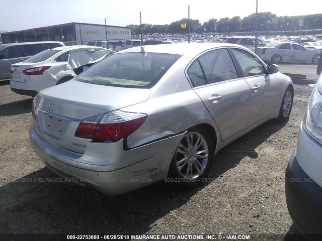 KMHGC4DE8BU141148 - 2011 HYUNDAI GENESIS 3.8L SILVER photo 4