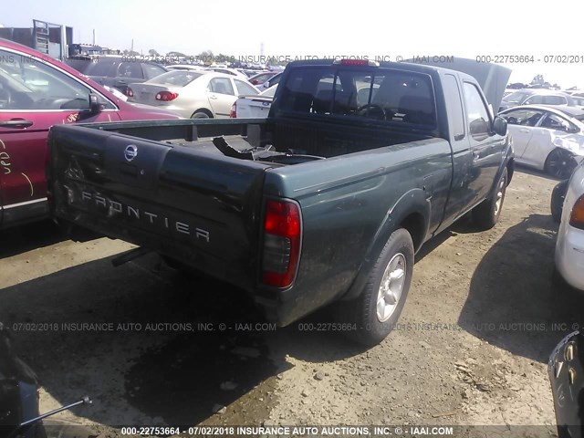 1N6DD26SX2C334190 - 2002 NISSAN FRONTIER KING CAB XE GREEN photo 4