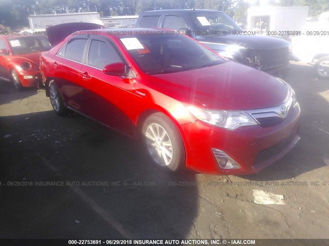 4T1BD1FK9CU040873 - 2012 TOYOTA CAMRY HYBRID/LE/XLE RED photo 1