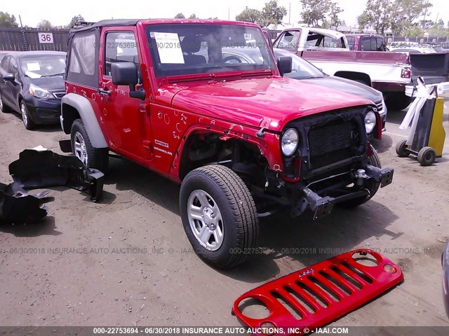 1C4AJWAG0CL166523 - 2012 JEEP WRANGLER SPORT 红色 照片 1