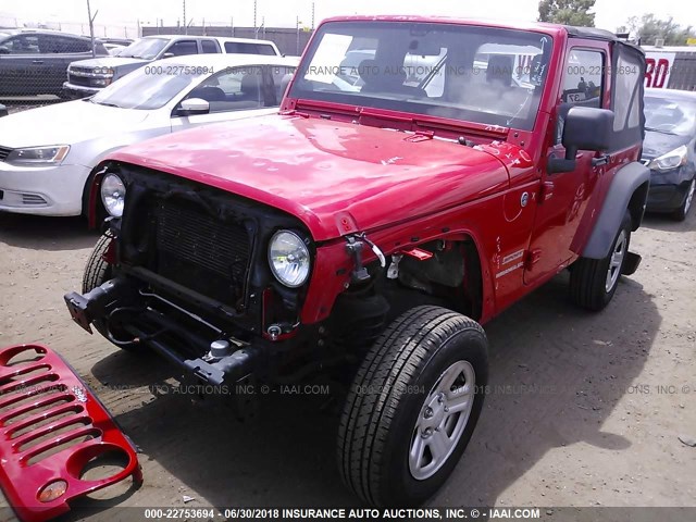 1C4AJWAG0CL166523 - 2012 JEEP WRANGLER SPORT 红色 照片 2