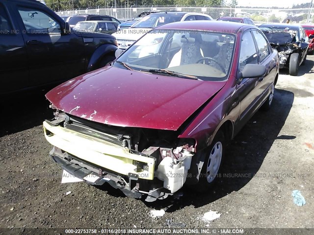 JM1BB1415T0349638 - 1996 MAZDA PROTEGE DX/LX/ES RED photo 2