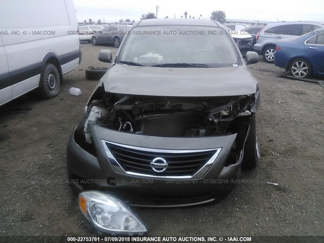 3N1CN7AP2CL839810 - 2012 NISSAN VERSA S/SV/SL Dark Brown photo 6