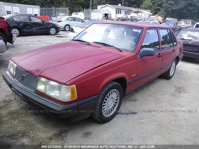 YV1JS8839NA096685 - 1992 VOLVO 940 GL RED photo 2