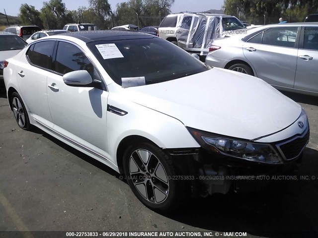 KNAGM4AD2C5009718 - 2012 KIA OPTIMA HYBRID WHITE photo 1