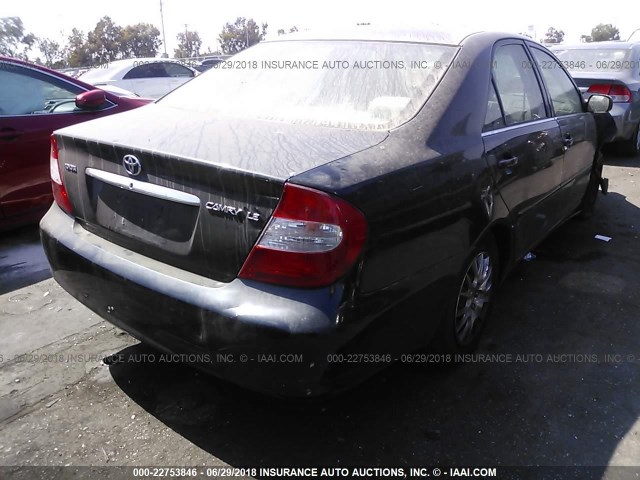 JTDBE32K730232352 - 2003 TOYOTA CAMRY LE/XLE BLACK photo 4