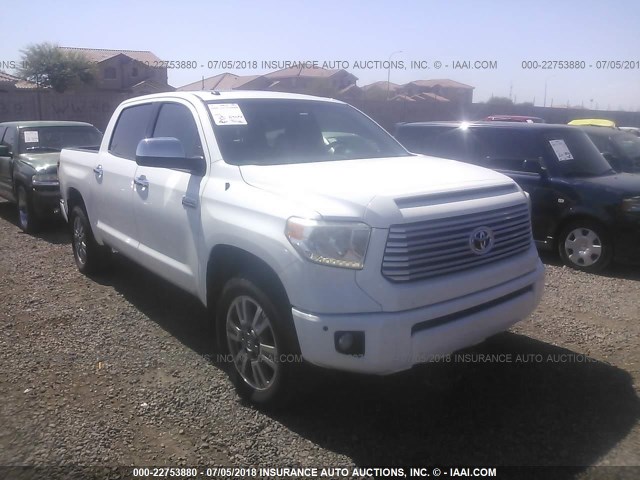 5TFAW5F1XEX412571 - 2014 TOYOTA TUNDRA CREWMAX PLATINUM Blanc photo 1