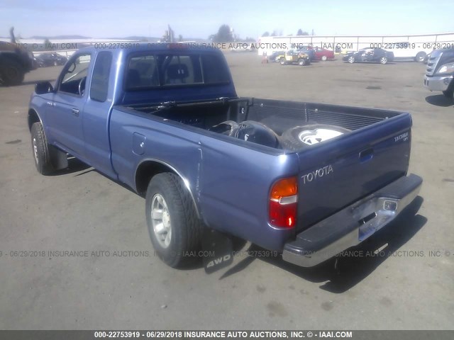 4TAWM72N1XZ454887 - 1999 TOYOTA TACOMA XTRACAB BLUE photo 3