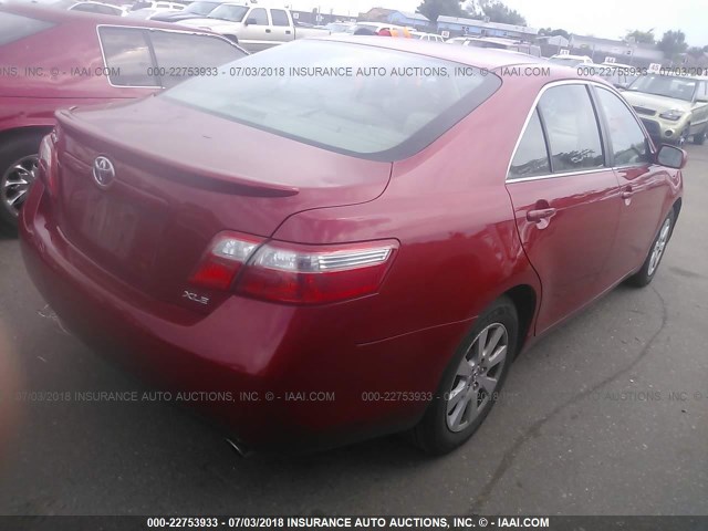 4T1BE46K68U253530 - 2008 TOYOTA CAMRY CE/LE/XLE/SE RED photo 4