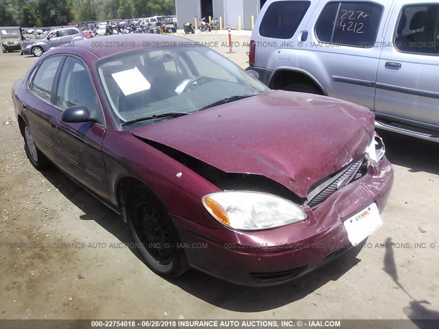 1FAFP53U67A192844 - 2007 FORD TAURUS SE RED photo 1