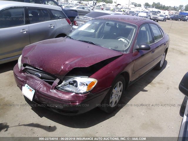 1FAFP53U67A192844 - 2007 FORD TAURUS SE RED photo 2