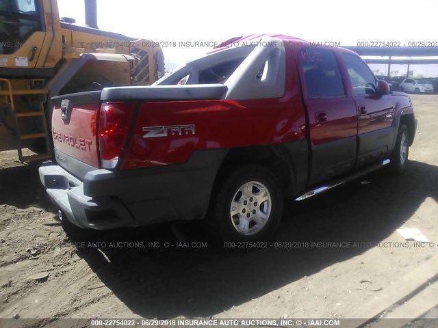 3GNEC13T03G130988 - 2003 CHEVROLET AVALANCHE C1500 RED photo 4