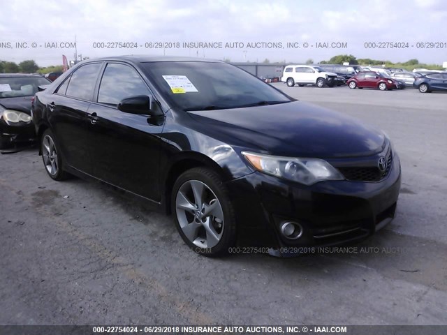 4T1BF1FK1CU158474 - 2012 TOYOTA CAMRY SE/LE/XLE BLACK photo 1