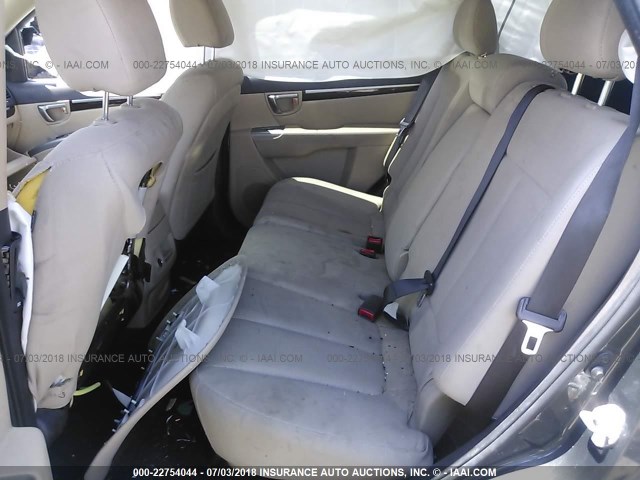 5XYZGDAB9CG099099 - 2012 HYUNDAI SANTA FE GLS GRAY photo 8