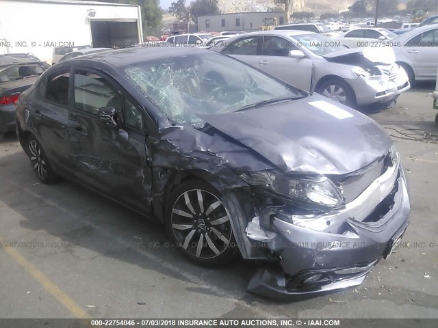 19XFB2F92FE240334 - 2015 HONDA CIVIC EXL GRAY photo 1