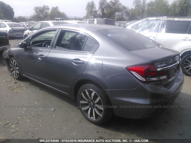 19XFB2F92FE240334 - 2015 HONDA CIVIC EXL GRAY photo 3
