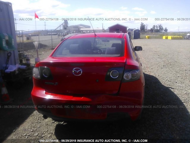 JM1BK12F871611361 - 2007 MAZDA 3 I RED photo 6