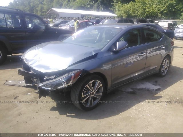 KMHD84LF7HU263832 - 2017 HYUNDAI ELANTRA SE/VALUE/LIMITED GRAY photo 2