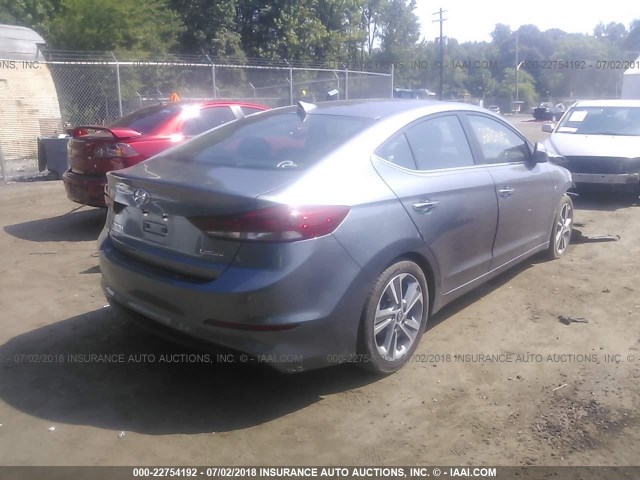 KMHD84LF7HU263832 - 2017 HYUNDAI ELANTRA SE/VALUE/LIMITED GRAY photo 4