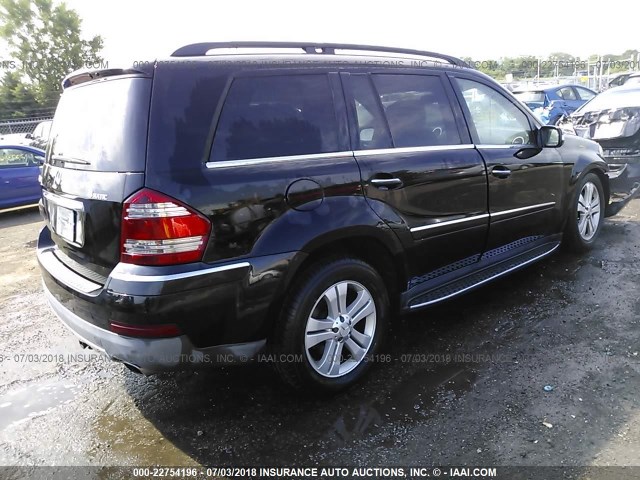 4JGBF71E38A302748 - 2008 MERCEDES-BENZ GL 450 4MATIC BLACK photo 4