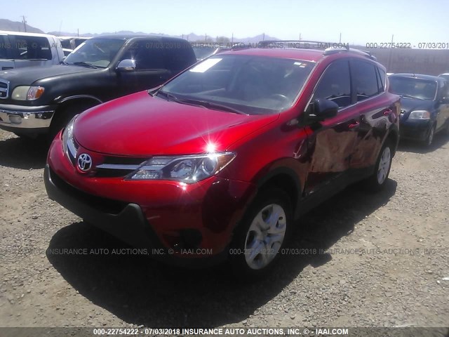 JTMZFREV9FJ035489 - 2015 TOYOTA RAV4 LE RED photo 2