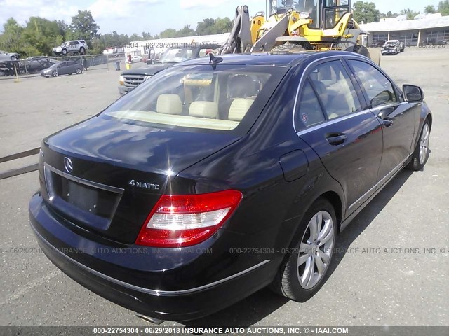 WDDGF81X68F117491 - 2008 MERCEDES-BENZ C 300 4MATIC BLACK photo 4