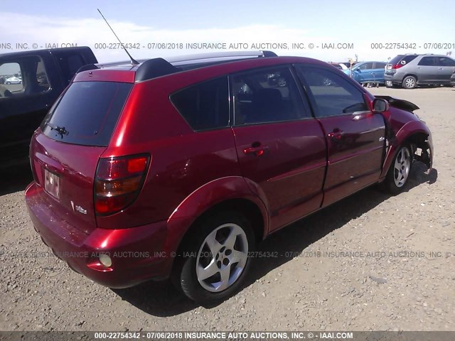 5Y2SL638X5Z411669 - 2005 PONTIAC VIBE RED photo 4