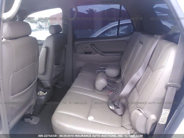 5TDZT34A91S022662 - 2001 TOYOTA SEQUOIA SR5 WHITE photo 8