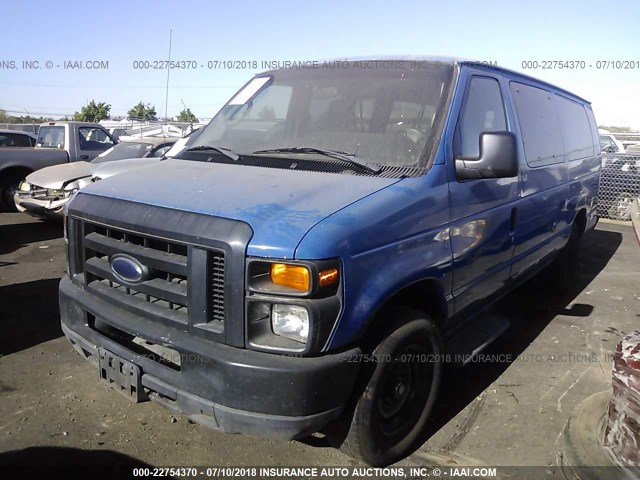 1FBSS3BL4BDA98137 - 2011 FORD ECONOLINE E350 SUPER DUTY WAGON BLUE photo 2