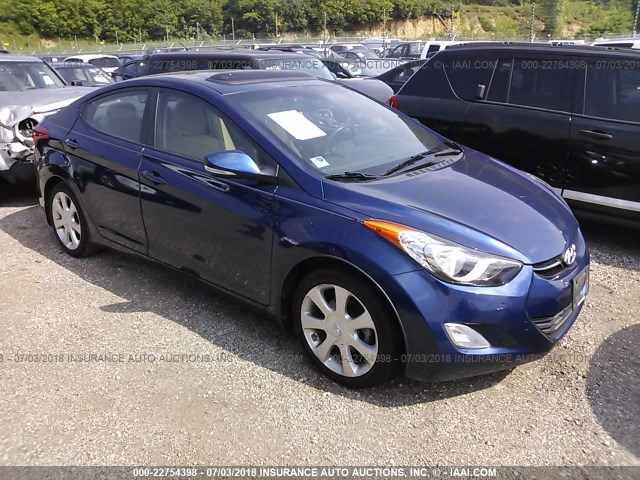 KMHDH4AE3DU734914 - 2013 HYUNDAI ELANTRA GLS/LIMITED BLUE photo 1