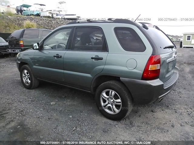 KNDJE723377424229 - 2007 KIA SPORTAGE EX/LX GREEN photo 3