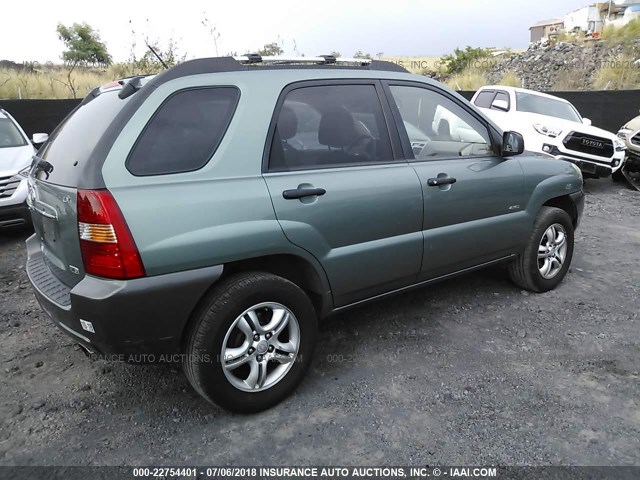 KNDJE723377424229 - 2007 KIA SPORTAGE EX/LX GREEN photo 4