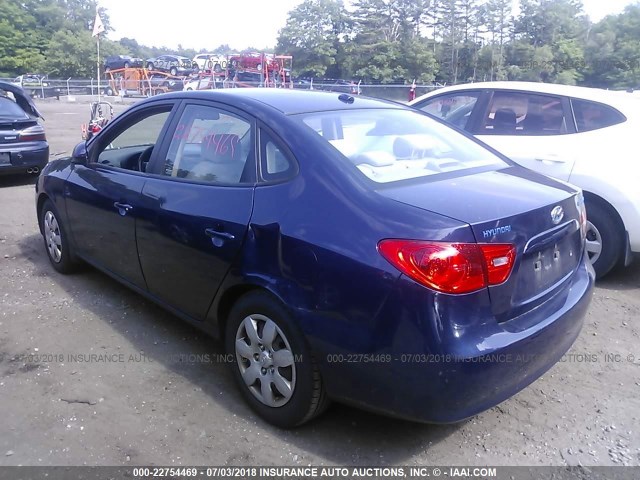 KMHDU46D58U459001 - 2008 HYUNDAI ELANTRA GLS/SE/LIMITED BLUE photo 3