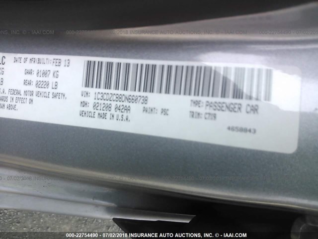 1C3CDZCB8DN660738 - 2013 DODGE AVENGER SXT GRAY photo 9