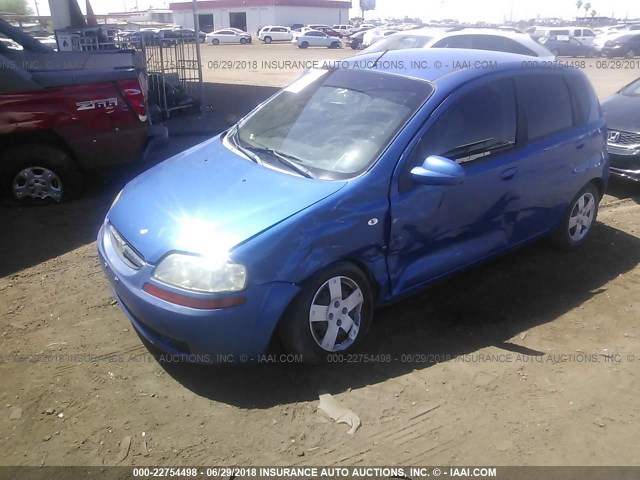 KL1TD66618B076480 - 2008 CHEVROLET AVEO LS BLUE photo 2