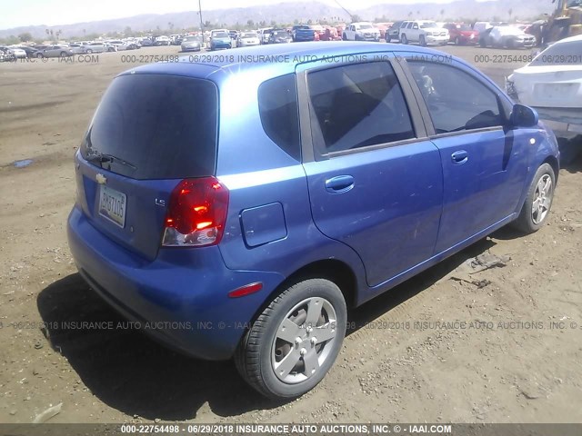 KL1TD66618B076480 - 2008 CHEVROLET AVEO LS BLUE photo 4