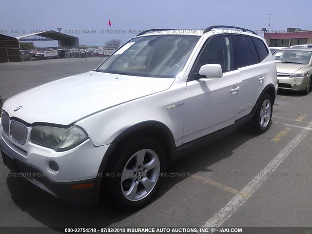 WBXPC93407WF20494 - 2007 BMW X3 3.0SI WHITE photo 2