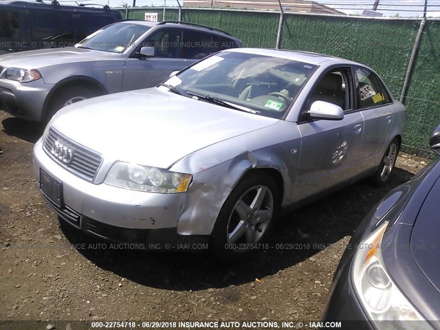 WAUJC68E23A394322 - 2003 AUDI A4 1.8T SILVER photo 2